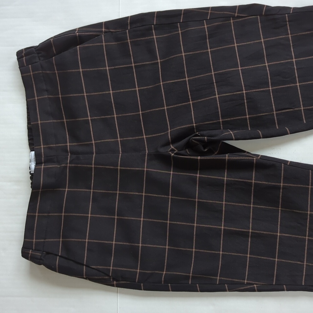 Liz Claiborne Simply Liz Plaid Career Pants 10 Black Brown/Tan Pattern - Picture 12 of 16